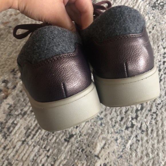 Ganter Shimmery Metallic Wine Genuine Leather Sneakers Lace Up Comfort Shoes - Picture 8 of 13